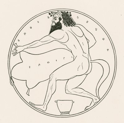 Satyr och vinskinn (gravyr) av English School