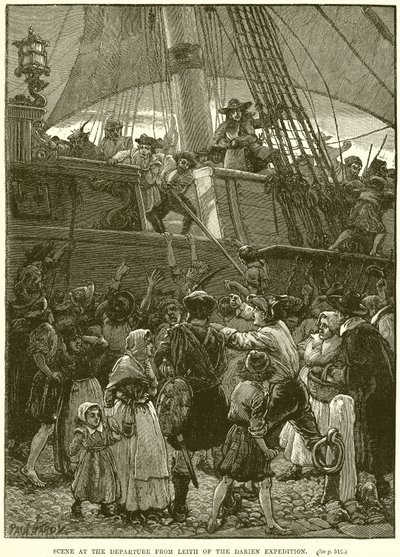 Scen vid Darien-expeditionens avgång från Leith av English School