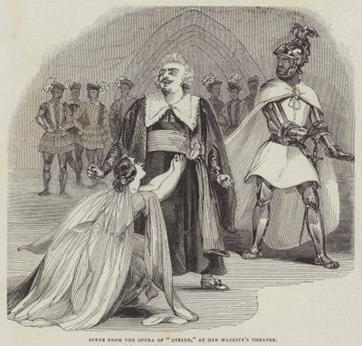 Scen från operan i "Otello" på Her Majesty