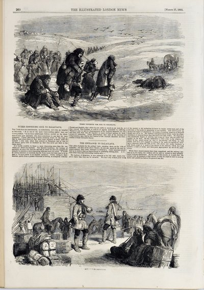 Scen från Balaclava, från "The Illustrated London News" av English School