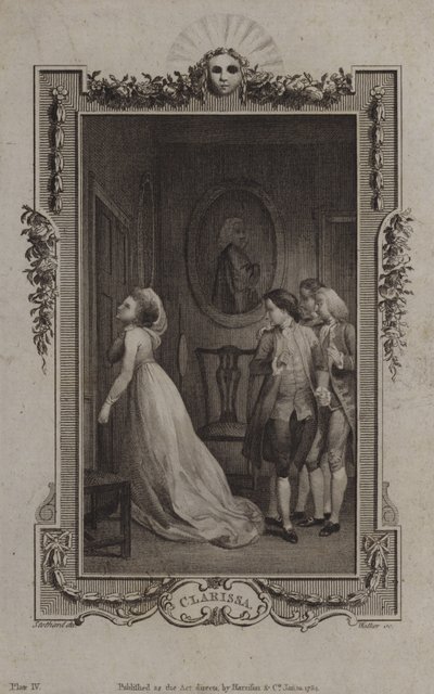 Scen från Clarissa, av Samuel Richardson av English School