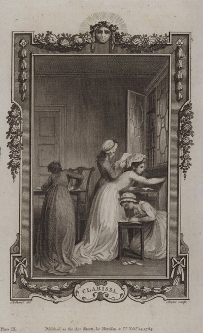 Scen från Clarissa, av Samuel Richardson av English School