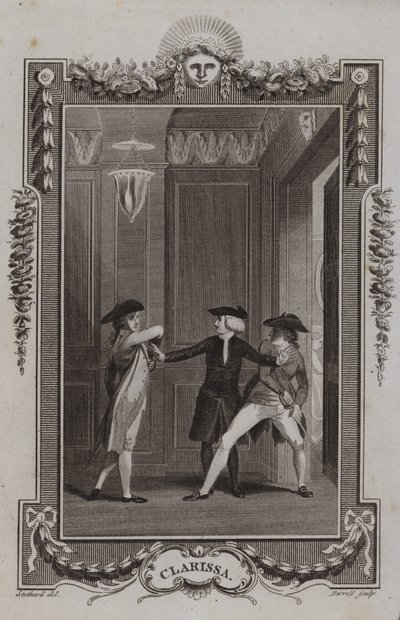 Scen från Clarissa, av Samuel Richardson av English School