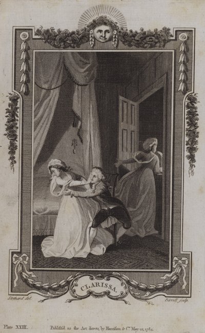 Scen från Clarissa, av Samuel Richardson av English School