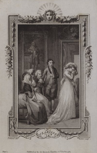Scen från Clarissa, av Samuel Richardson av English School