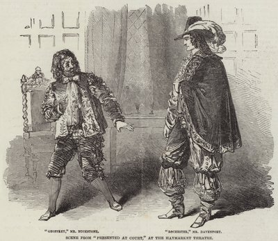 Scen från Presented at Court, på Haymarket Theatre av English School