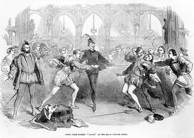 Scen från Spohrs Faust på Royal Italian Opera, 1852 av English School