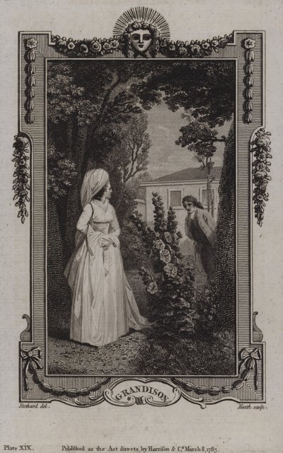 Scen från The History of Sir Charles Grandison, av Samuel Richardson av English School