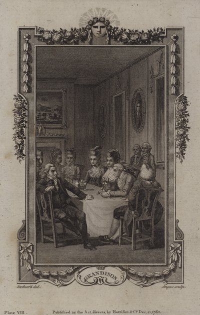 Scen från The History of Sir Charles Grandison, av Samuel Richardson av English School