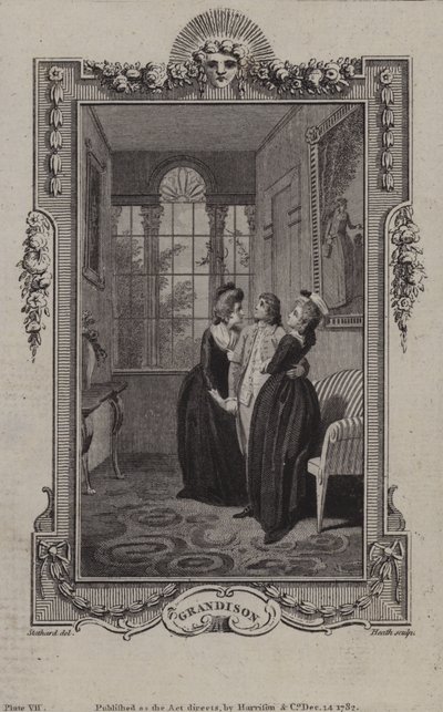 Scen från The History of Sir Charles Grandison, av Samuel Richardson av English School