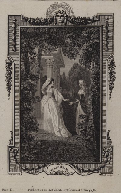 Scen från The History of Sir Charles Grandison, av Samuel Richardson av English School