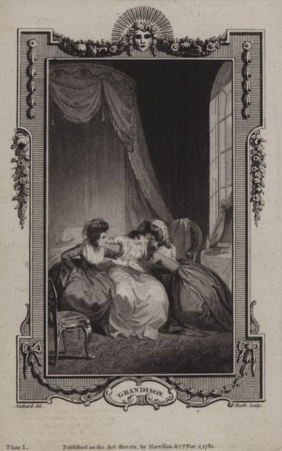 Scen från The History of Sir Charles Grandison, av Samuel Richardson av English School