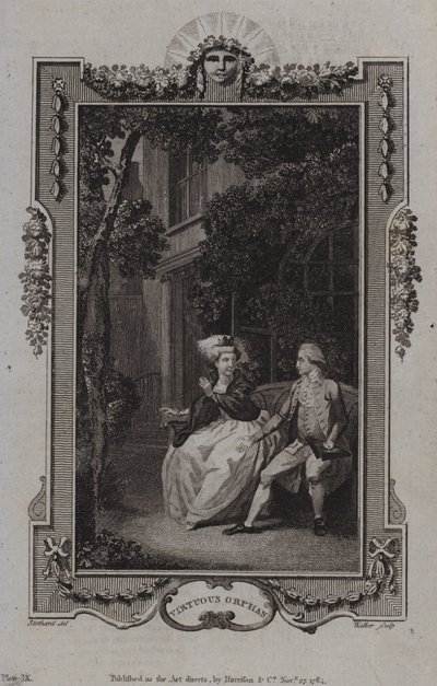 Scen från The Virtuous Orphan, av Mary Collyer av English School