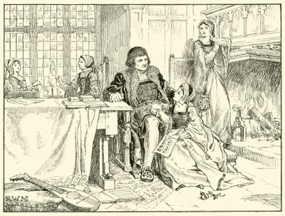 Scen i Mores Chelsea Home (bläck på papper) av English School