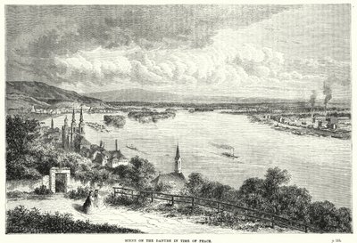Scen på Donau i fredstid (gravyr) av English School