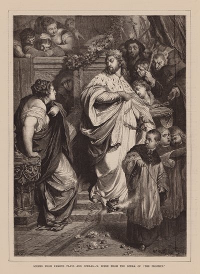 Scener ur kända pjäser och operor, V, Scen ur operan "Profeten" (gravyr) av English School