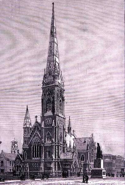Scots Church, Collins Street, Melbourne, Australien, från "Australian Pictures", pub. av The Religious Tract Society av English School