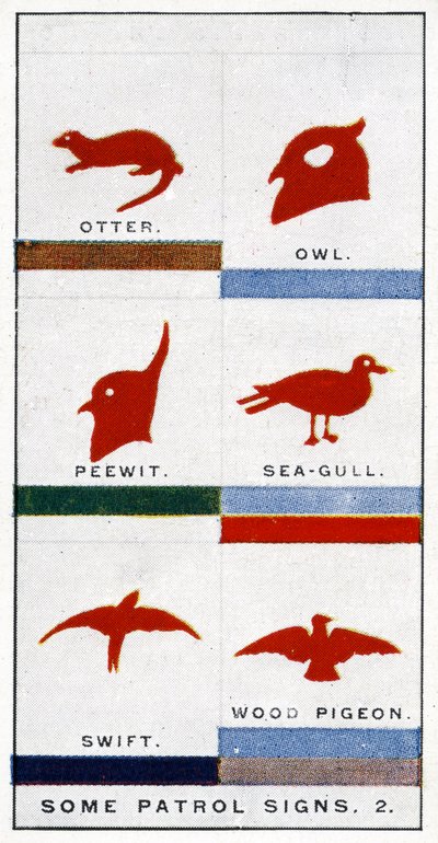 Scoutpatrullskyltar, 1929 av English School