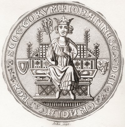 Sigill av John Balliol, c.? 1249 1314, aka, Toom Tabard, skotsk för "tom rock", kung av skotter. Från Iconographia Scotica eller Portraits of Illustrious Persons of Scotland, publicerad 1797. av English School