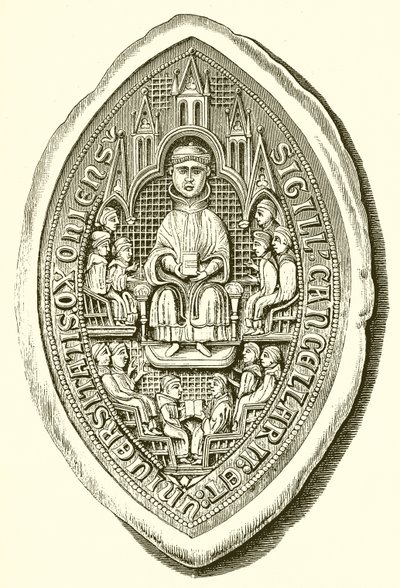 Sigill från Oxford University, ca. 1300 av English School