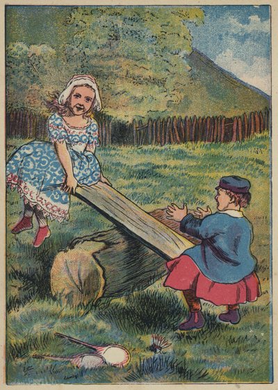 See-Saw, Margery Daw (färglitografi) av English School