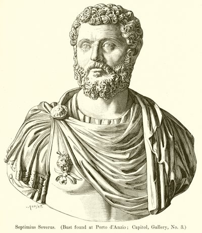 Septimius Severus. (Byst hittad på Porto dAnzio; Capitol, Gallery, nr 3) av English School