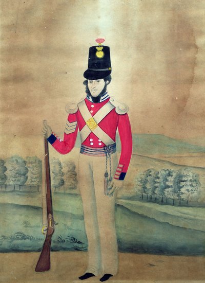 Sergeant, brittiska armén, ca 1815 (wc på papper) av English School