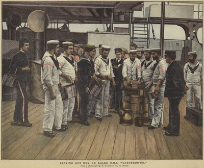 Servering av rom ombord på HMS Camperdown av English School