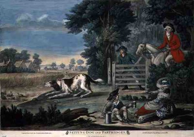Inställning hund och rapphöns, pub. av Carington Bowles (fl.1744-93) av English School