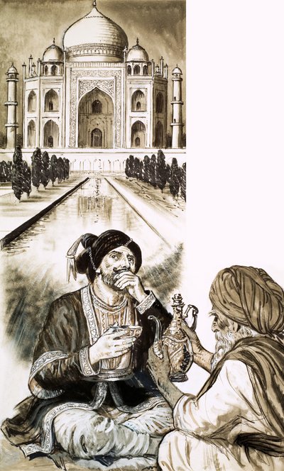 Shah Jehan och Taj Mahal av English School