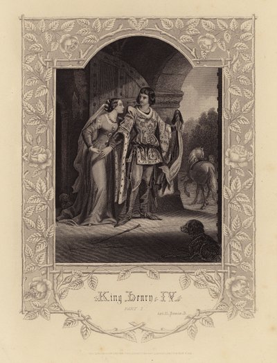 Shakespeare: Kung Henrik IV, del 1, akt II, scen 3 (gravyr) av English School