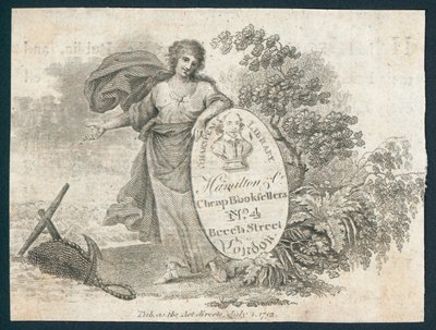 Shakespeare bibliotek, handelskort av English School