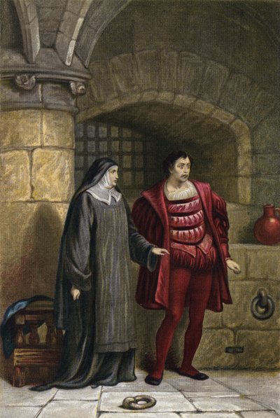 Shakespeare, Mått för mått, akt III, scen 1 (chromolitho) av English School