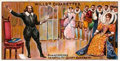 Shakespeare läser för drottning Elizabeth av English School