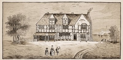 Shakespeares hus, Stratford-Upon-Avon (sepiafoto) av English School