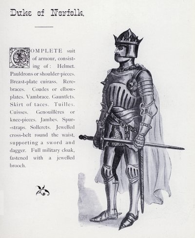 Shakespeares kung Richard III: Duke of Norfolk (litho) av English School