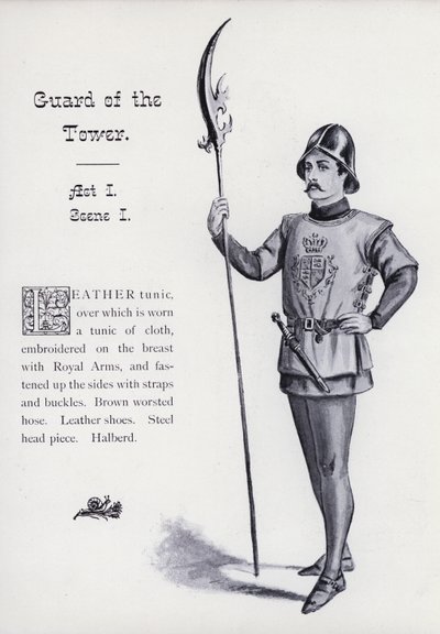 Shakespeares kung Richard III: Guard of the Tower, Akt I, Scene I (litho) av English School