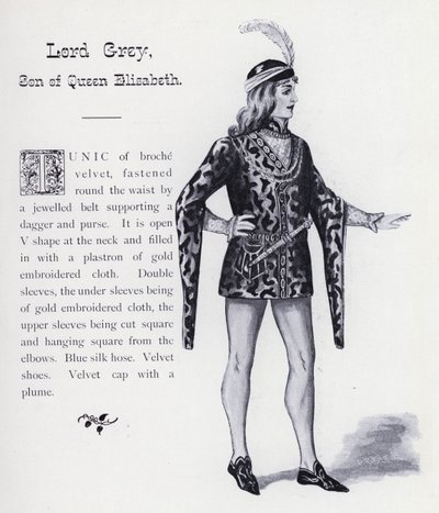 Shakespeares kung Richard III: Lord Grey, son till drottning Elizabeth (litho) av English School