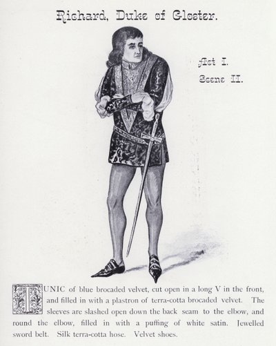 Shakespeares kung Richard III: Richard, Duke of Gloster, Akt I, Scene II (litho) av English School