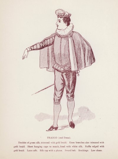 Shakespeares Taming of the Shrew: Tranio, 2nd Dress (litho) av English School