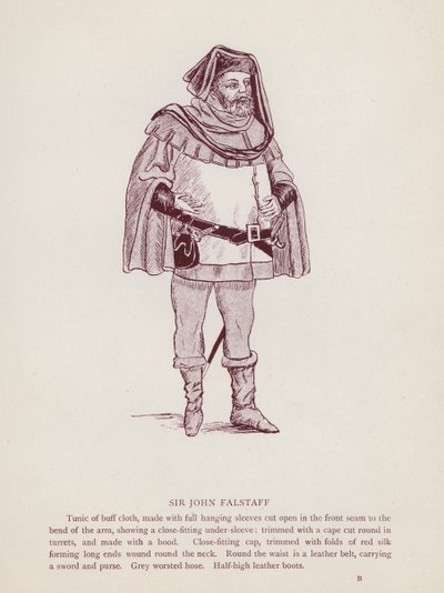 Shakespeares The Merry Wives of Windsor: Sir John Falstaff (litho) av English School