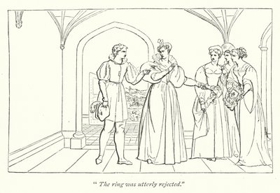 Shakespeares Two Gentlemen of Verona; Julia avvisar ringen (gravyr) av English School