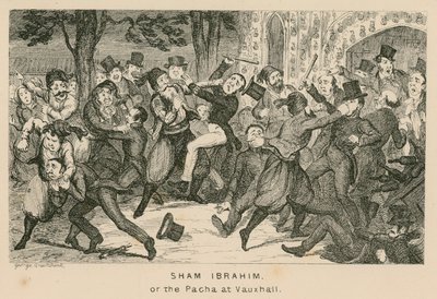 Sham Ibrahim eller Pacha vid Vauxhall Gardens, London av English School