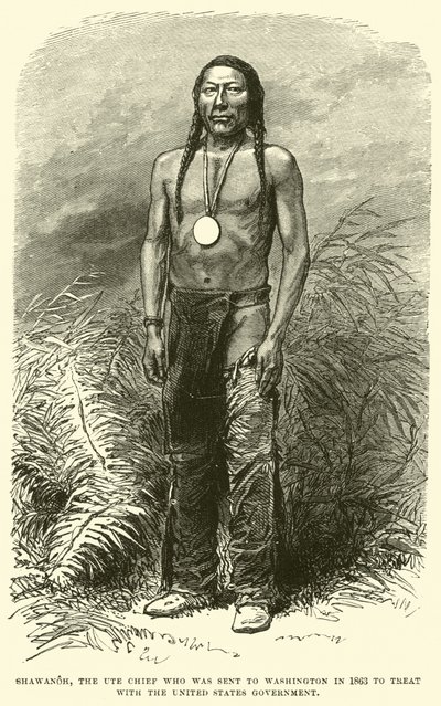 Shawanoh, Ute Chief som skickades till Washington 1863 för att behandla med USA:s regering av English School