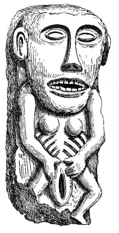 Sheela-na-Gig, från Ballinahend Castle, Tipperary, Irland av English School