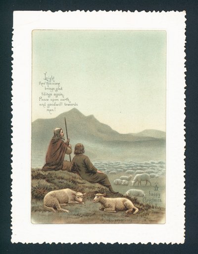 Herde och får, julkort av English School