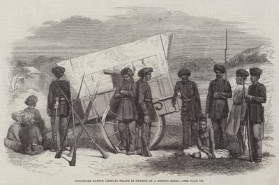 Sholapore einheimische (indische) Polizei mit einem Hindurebellen von English School