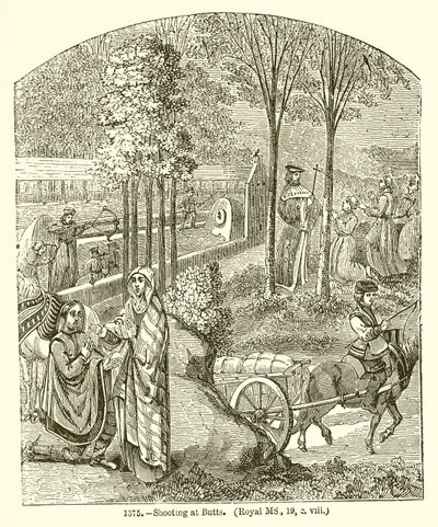 Skjuta på rumpor. (Royal MS, 19, o. Viii) av English School
