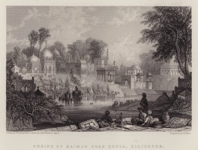 Shrine of Raiman Shah Doola, Ellichpur (färg litho) av English School