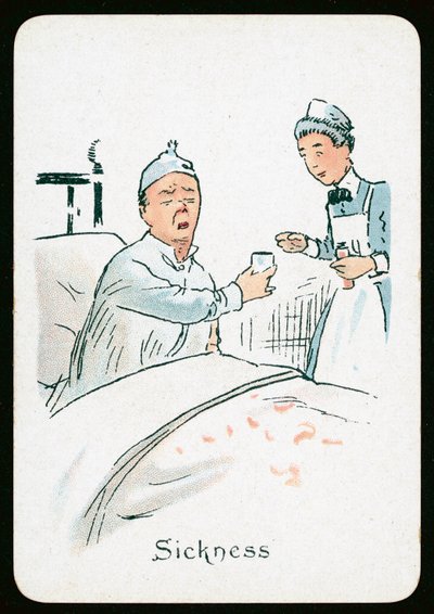 Sjukdom (färg litho) av English School